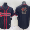 Men’s Tampa Bay Buccaneers Black Team Big Logo With Patch Cool Base Stitched Baseball Jersey