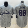 Men’s Dallas Cowboys #88 CeeDee Lamb Grey With Patch Cool Base Stitched Baseball Jersey