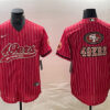 Men’s San Francisco 49ers Red Team Big Logo With Patch Cool Base Stitched Baseball Jersey