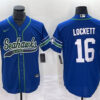Men’s Seattle Seahawks #16 Tyler Lockett Royal Throwback Cool Base Stitched Baseball Jersey