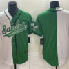 Men’s Philadelphia Eagles Blank Green White Split Cool Base Stitched Baseball Jersey