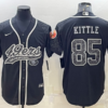 Men’s San Francisco 49ers #85 George Kittle Black Reflective With Patch Cool Base Stitched Baseball Jersey