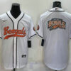 Men’s Cincinnati Bengals White Team Big Logo With Patch Cool Base Stitched Baseball Jersey