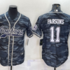 Men’s Dallas Cowboys #11 Micah Parsons Grey Camo With Patch Cool Base Stitched Baseball Jersey