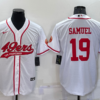 Men’s San Francisco 49ers #19 Deebo Samuel White Stitched Cool Base Nike Baseball Jersey
