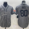 Men’s San Francisco 49ers #80 Jerry Rice Gray With Patch Cool Base Stitched Baseball Jersey