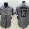 Men’s Las Vegas Raiders #13 Hunter Renfrow Gray With Patch Cool Base Stitched Baseball Jersey
