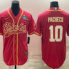 Men’s Kansas City Chiefs #10 Isiah Pacheco Red With Super Bowl LVII Patch Cool Base Stitched Baseball Jersey