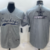 Men’s Dallas Cowboys Grey Team Big Logo With Patch Cool Base Stitched Baseball Jersey