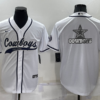 Men’s Dallas Cowboys White Team Big Logo With Patch Cool Base Stitched Baseball Jersey