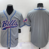 Men’s Buffalo Bills Blank Grey Stitched MLB Cool Base Nike Baseball Jersey