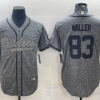 Men’s Las Vegas Raiders #83 Darren Waller Gray With Patch Cool Base Stitched Baseball Jersey