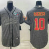 Men’s Kansas City Chiefs #10 Isiah Pacheco Grey With Super Bowl LVII Patch Cool Base Stitched Baseball Jersey