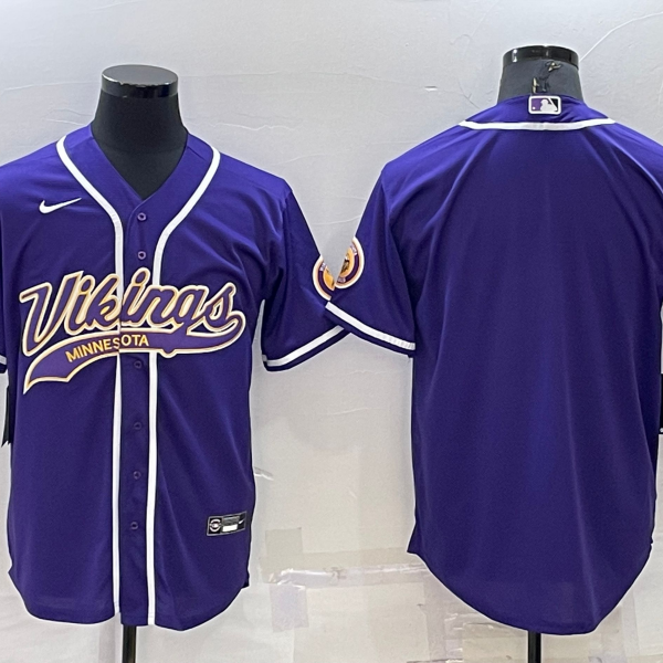 Men’s Minnesota Vikings Blank Purple Stitched MLB Cool Base Nike Baseball Jersey