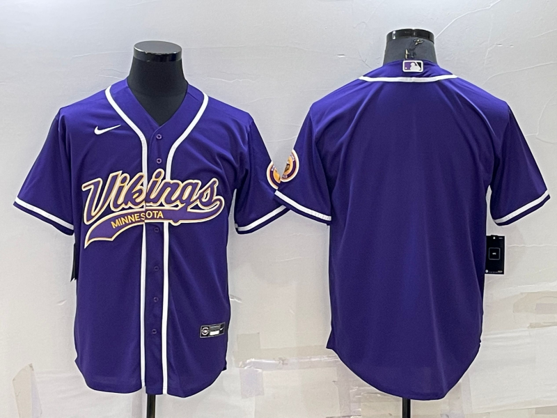 Men’s Minnesota Vikings Blank Purple Stitched MLB Cool Base Nike Baseball Jersey