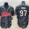 Men’s San Francisco 49ers #97 Nick Bosa Grey Camo With Patch Cool Base Stitched Baseball Jersey