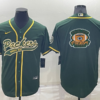 Men’s Green Bay Packers Green Team Big Logo With Patch Cool Base Stitched Baseball Jersey