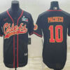 Men’s Kansas City Chiefs #10 Isiah Pacheco Black With Super Bowl LVII Patch Cool Base Stitched Baseball Jersey