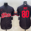 Men’s San Francisco 49ers #80 Jerry Rice Black With Patch Cool Base Stitched Baseball Jersey