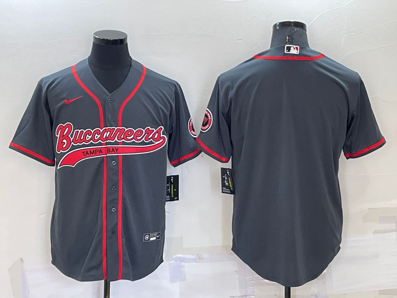 Men’s Tampa Bay Buccaneers Blank Grey Stitched Cool Base Nike Baseball Jersey