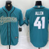 Men’s Jacksonville Jaguars #41 Josh Allen Teal With Patch Cool Base Baseball Stitched Jersey