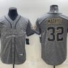 Men’s New Orleans Saints #32 Tyrann Mathieu Gray With Patch Cool Base Stitched Baseball Jersey