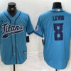 Men’s Tennessee Titans #8 Will Levis Blue With Patch Cool Base Stitched Baseball Jersey