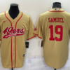 Men’s San Francisco 49ers #19 Deebo Samuel Gold Stitched Cool Base Nike Baseball Jersey