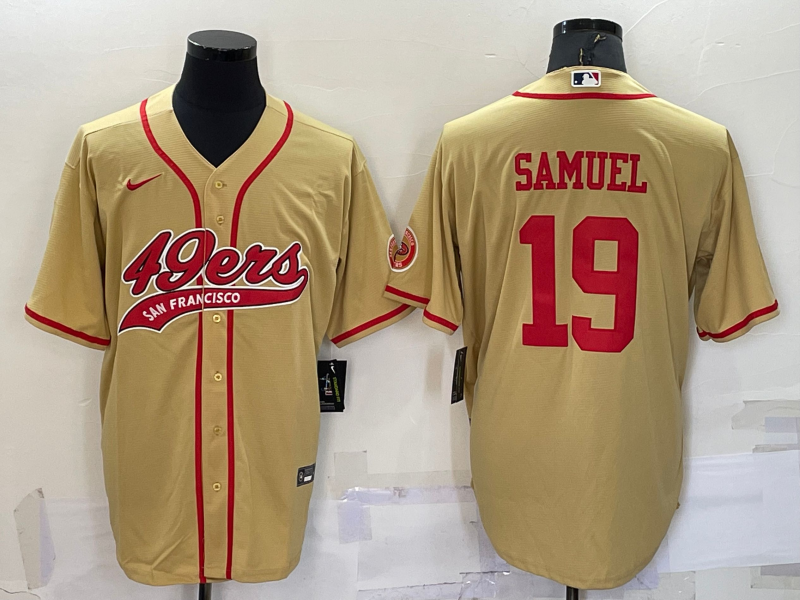 Men’s San Francisco 49ers #19 Deebo Samuel Gold Stitched Cool Base Nike Baseball Jersey