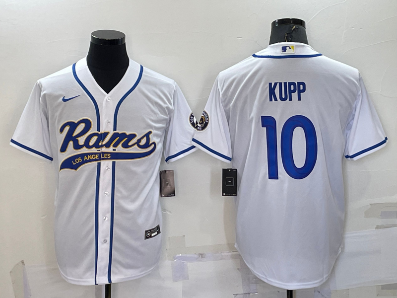 Men’s Los Angeles Rams #10 Cooper Kupp White Stitched Cool Base Nike Baseball Jersey