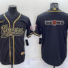 Men’s Chicago Bears Black Gold Team Big Logo With Patch Cool Base Stitched Baseball Jersey