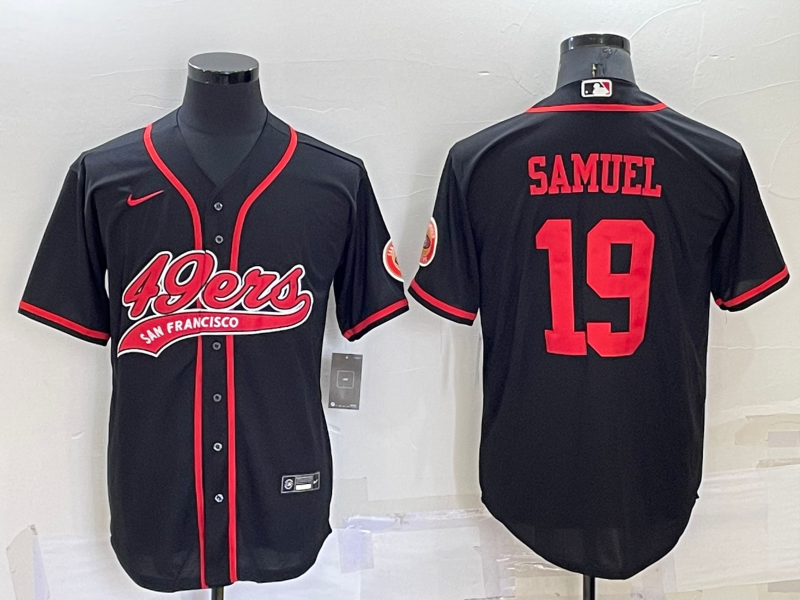Men’s San Francisco 49ers #19 Deebo Samuel Black Stitched Cool Base Nike Baseball Jersey