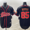 Men’s San Francisco 49ers #85 George Kittle Black Red With Patch Cool Base Stitched Baseball Jersey