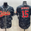Men’s Kansas City Chiefs Blank #15 Patrick Mahomes Grey Navy Camo With Patch Cool Base Stitched Baseball Jersey