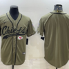 Men’s Kansas City Chiefs Blank Olive Salute to Service Cool Base Stitched Baseball Jersey