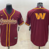 Men’s Washington Commanders Burgundy Team Big Logo With Patch Cool Base Stitched Baseball Jersey
