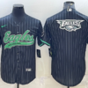 Men’s Philadelphia Eagles Black Team Big Logo With Patch Cool Base Stitched Baseball Jersey