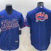 Men’s Buffalo Bills Team Big Logo With Patch Cool Base Stitched Baseball Jersey