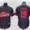 Men’s San Francisco 49ers #19 Deebo Samuel Black With Patch Cool Base Stitched Baseball Jersey
