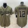 Men’s Green Bay Packers #12 Aaron Rodgers Olive 2022 Salute to Service Cool Base Stitched Baseball Jersey