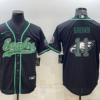 Men’s Philadelphia Eagles #11 AJ Brown Black Team Big Logo With Patch Cool Base Stitched Baseball Jersey