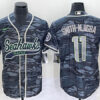 Men’s Seattle Seahawks #11 Jaxon Smith-Njigba Grey With Patch Cool Base Stitched Baseball Jersey