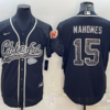 Men’s Kansas City Chiefs #15 Patrick Mahomes Black Reflective With Patch Cool Base Stitched Baseball Jersey