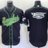 Men’s Philadelphia Eagles Black Team Big Logo Cool Base Stitched Baseball Jersey