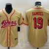 Men’s San Francisco 49ers #19 Deebo Samuel Gold Color Rush With Patch Cool Base Stitched Baseball Jersey