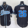 Men’s Detroit Lions #26 Jahmyr Gibbs Black With Patch Cool Base Stitched Baseball Jersey