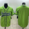 Men’s Seattle Seahawks Blank Green With Patch Cool Base Stitched Baseball Jersey