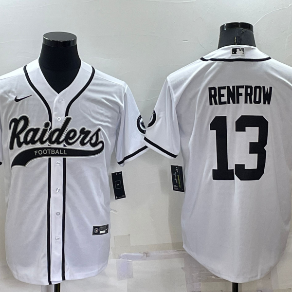 Men’s Las Vegas Raiders #13 Hunter Renfrow White Stitched MLB Cool Base Nike Baseball Jersey
