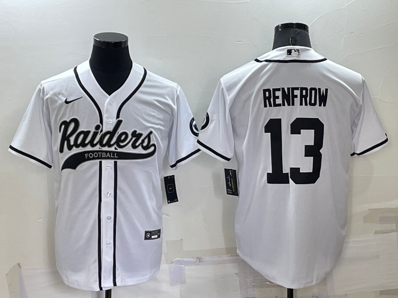 Men’s Las Vegas Raiders #13 Hunter Renfrow White Stitched MLB Cool Base Nike Baseball Jersey