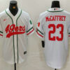 Men’s San Francisco 49ers #23 Christian McCaffrey White Mexico Cool Base Stitched Baseball Jersey